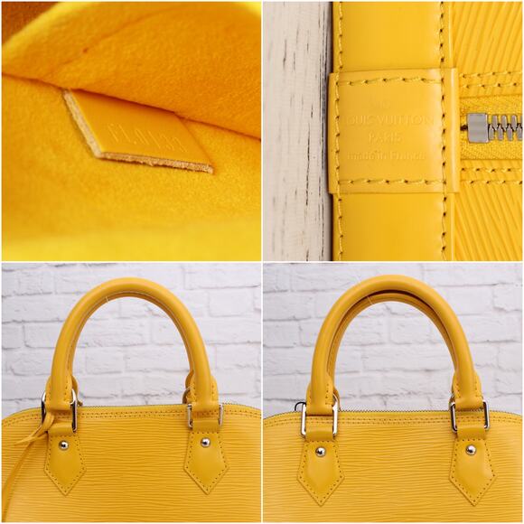 Louis Vuitton Alma PM Yellow Epi Satchel Leather Handbag Tote Purse A5470 - Picture 2 of 10